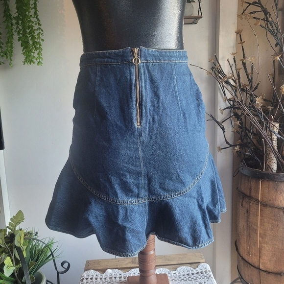 Denim Ruffled Peplum Skirt - Picture 6 of 6